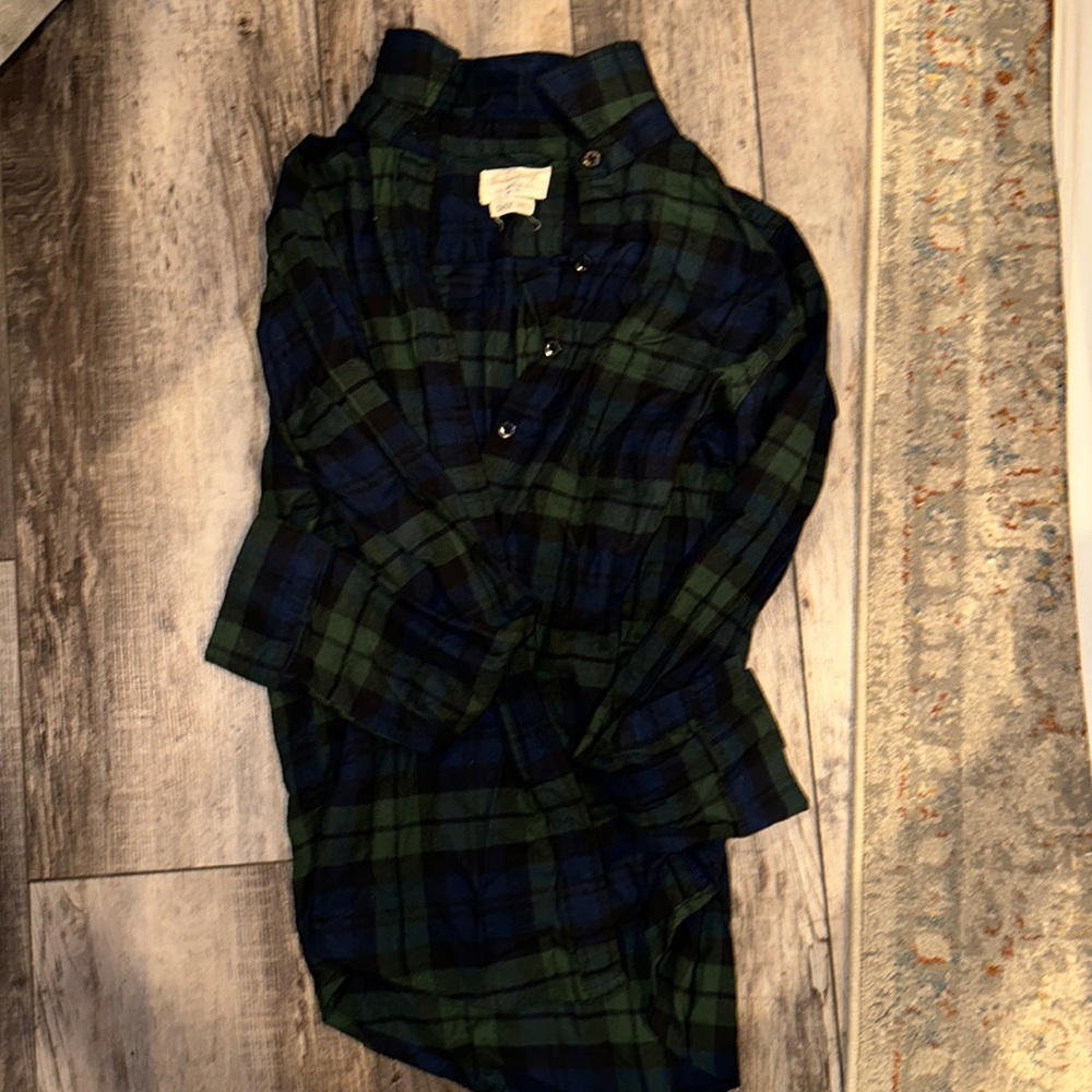 Navy/green button up flannel